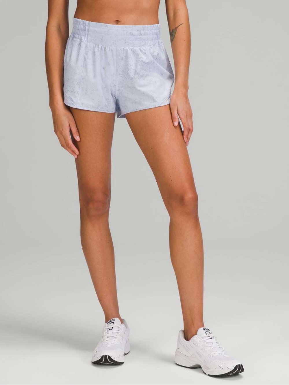 Lululemon Hotty Hot High-Rise Lined Athletic Shorts 2.5" Pastel Blue Dust Size 6